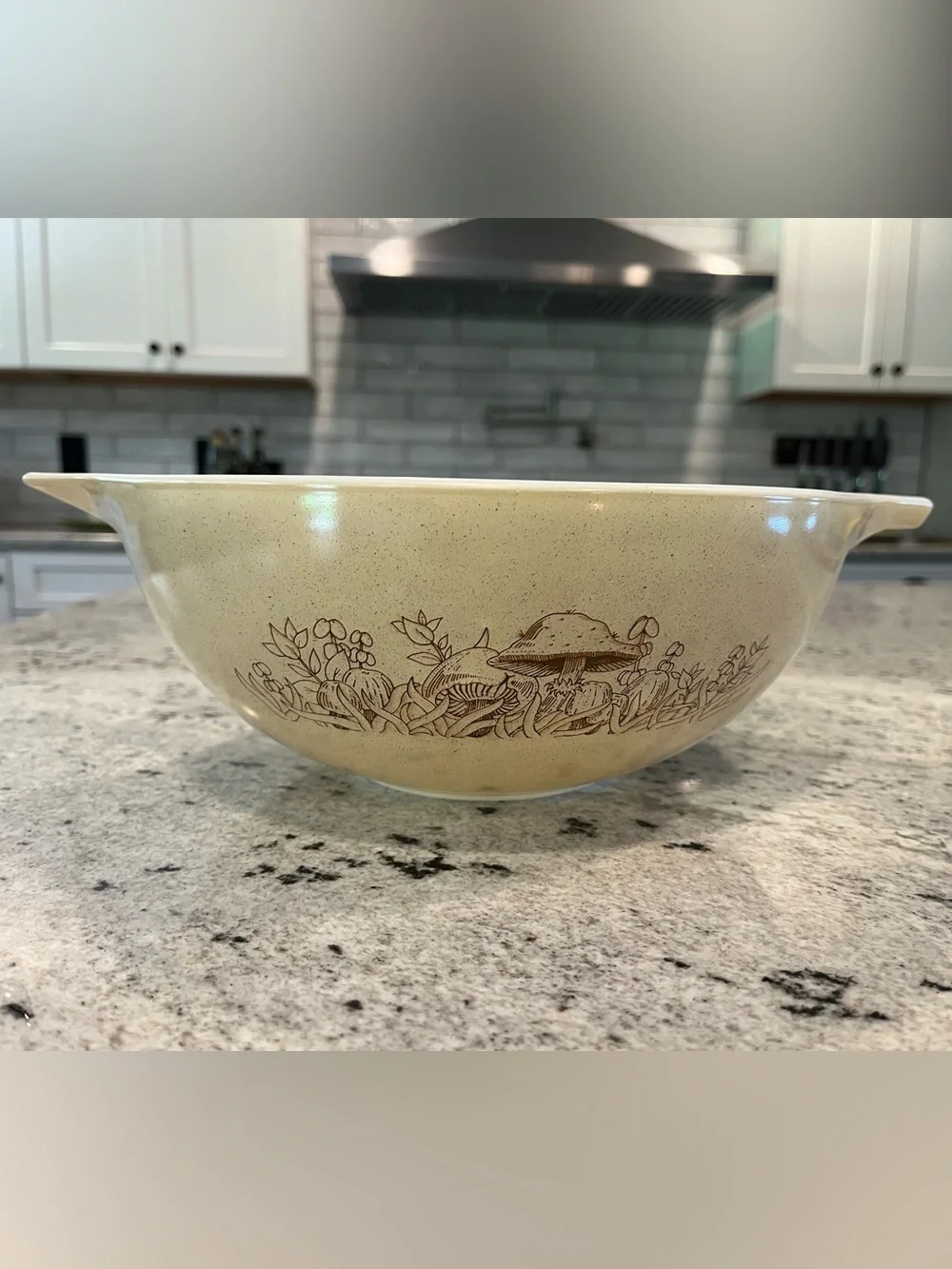 VTG Pyrex Forest Fancies Mushroom Mixing Bowl 444 Cinderella Large 4 Qt Handles